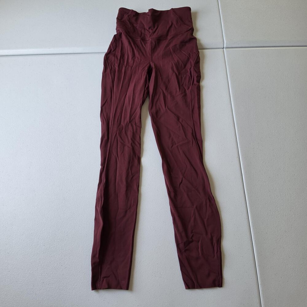 Lululemon Leggings Womens 0 Red High Rise Ankle Yoga Pants Athletic Stretch